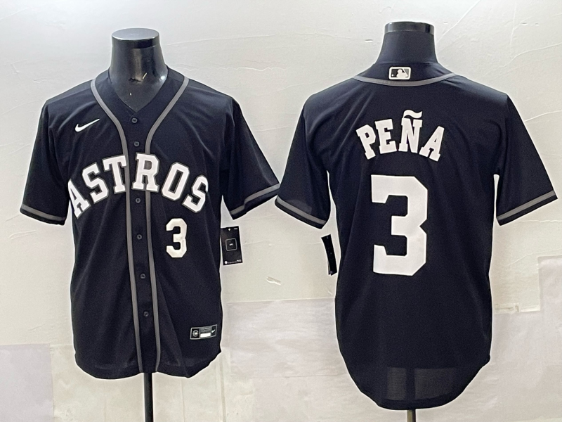 Men Houston Astros #3 Pena Black Nike 2025 MLB Jersey 0010->san diego padres->MLB Jersey